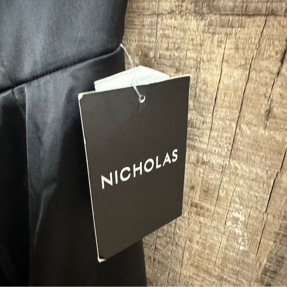 NICHOLAS Erelyn Strapless Gown Black satin maxi dress Revolve $585 Sz 0 - Picture 10 of 11